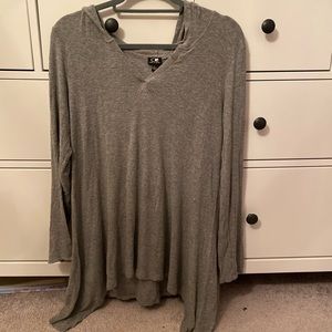 Soft hooded long sleeve top